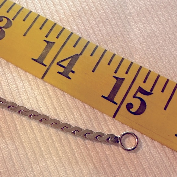 NOS/Vtg: Sellers Sample 14K Gold Plated Tasseled Herringbone style Necklace - Picture 8 of 8